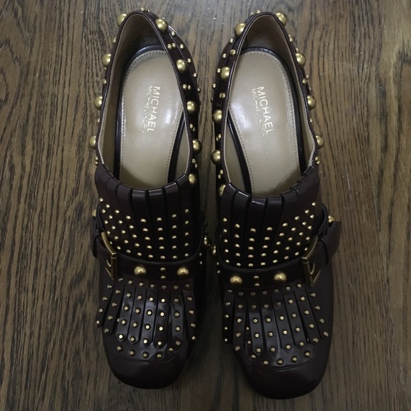 MICHAEL KORS Platform Heels tassels Studded Size 8 - Picture 2 of 5